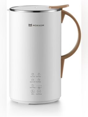 Okko White Electric Soy Milk Maker with Tan Handle